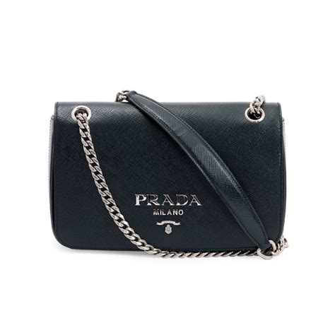 prada saffiano vernice pouch with chain strap|PRADA Saffiano Vernice Chain Crossbody Bag Assenzio.